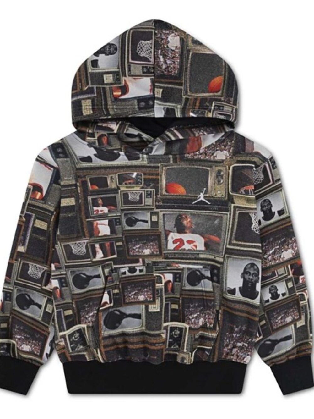 Kids' Jordan Brooklyn Printed Fleece Hoodie Medium Black